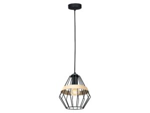 Miniaturka 4 - Lampa wisząca Zenevino czarna z pojedynczym ażurowym kloszem