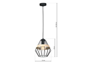 Miniaturka 3 - Lampa wisząca Zenevino wymiary klosza 21 cm i wysokość zawieszenia