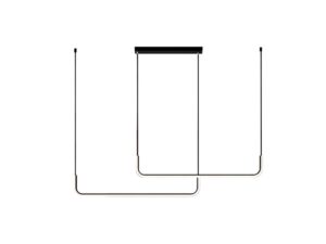 Miniaturka 5 - Lampa wisząca Zenideta czarna LED z dwoma poziomymi profilami na białym tle