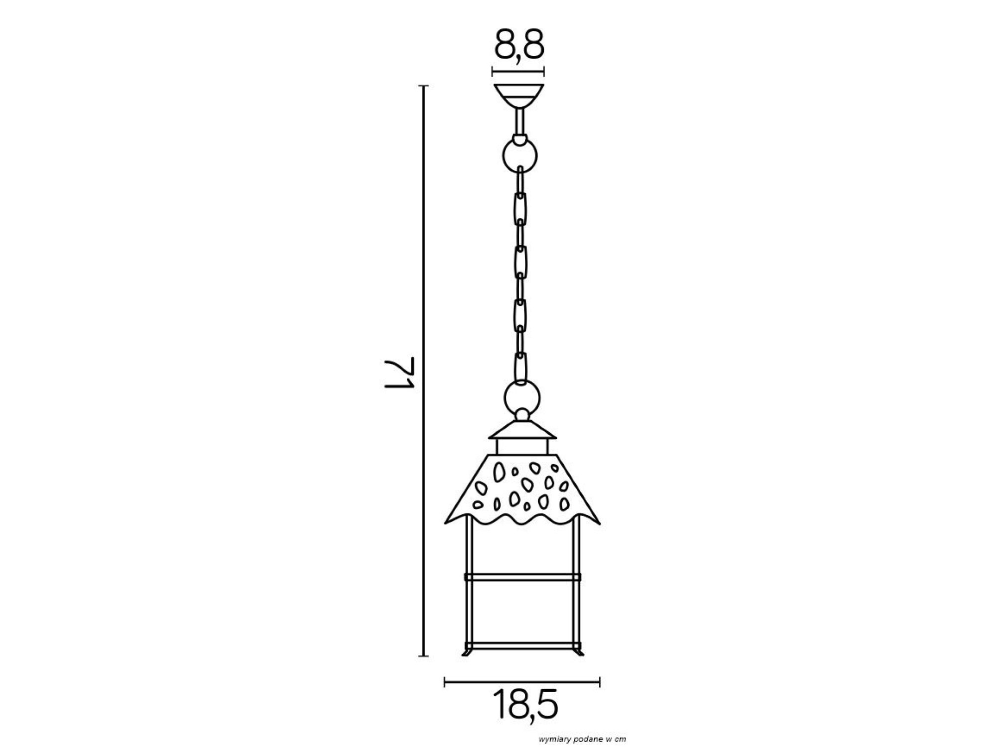 Lampa wisząca CADIZ K 1018/1/Z rysunek techniczny