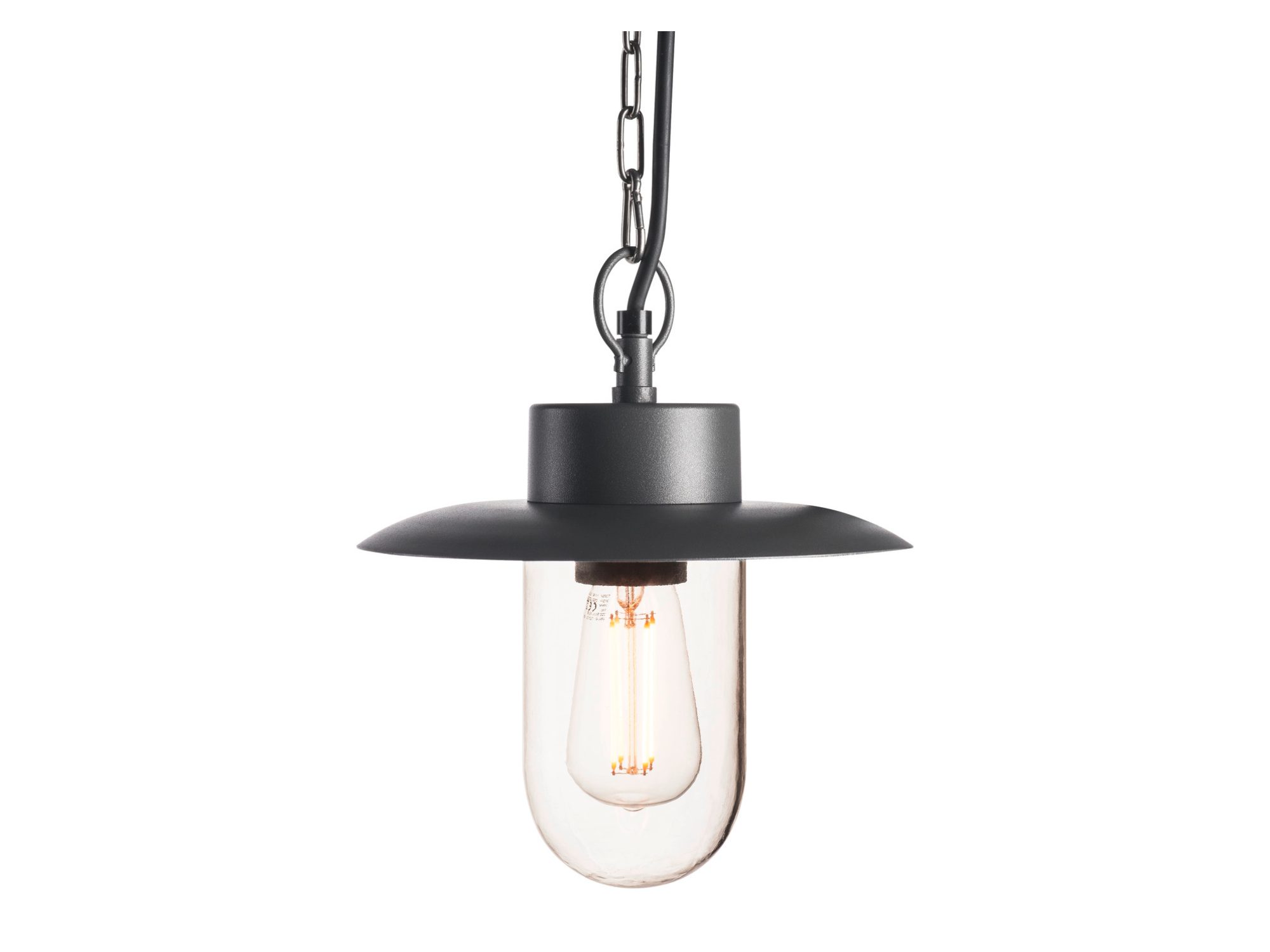 Antracytowa lampa wisząca Molat E27 IP44 z pełnym zawieszeniem, packshot