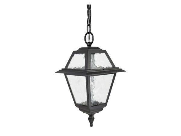 Lampa wisząca zewnętrzna WITRAŻ K 1018/1/N – czarna lampa widok z przodu