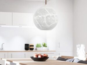 Miniaturka 5 - Biała lampa Zarolia geometryczny wzór w kuchni – drugi kadr