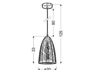 Miniaturka 4 - Lampa Zarolia stożek rysunek wymiarowy średnica 20 cm