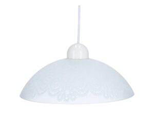 Miniaturka 2 - Lampa wisząca Zenomona – drugie ujęcie białego koronkowego klosza
