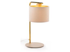 Miniaturka 3 - Lampka Ariel z beżowym abażurem i widocznym światłem pod kloszem