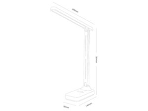 Miniaturka 5 - Rysunek lampki biurkowej Belinia wysokość 28 cm i długość ramienia 24 cm
