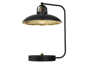 Miniaturka 2 - Czarna lampka biurkowa Belodia ze złotymi elementami, packshot