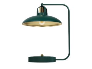 Miniaturka 1 - Zielona lampka biurkowa Belodia ze złotym wnętrzem klosza, cały produkt