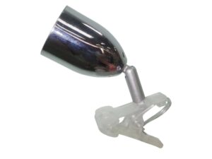 Miniaturka 2 - Lampka biurkowa LED Valamina z chromowanym kloszem i przezroczystym klipsem