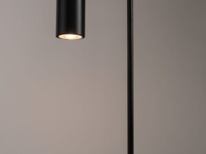 Miniaturka 3 - Czarna lampka stołowa Luis świecąca na blat, z wygiętym stalowym ramieniem