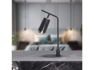 Miniaturka 4 - Czarno-złota lampka Oraleta na blacie w aranżacji sypialni