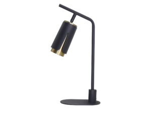 Miniaturka 9 - Czarno-złota lampa biurkowa Oraleta GU10 na białym tle w pełnym kadrze