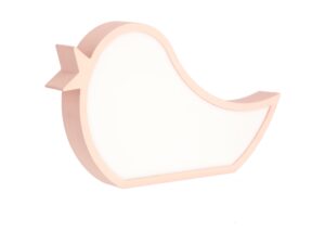 Miniaturka 3 - Różowa lampka dziecięca ptaszek, perspektywa z boku