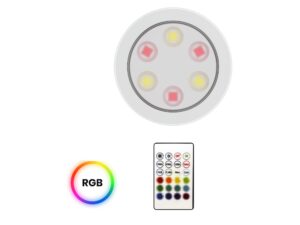 Miniaturka 1 - Lampka podszafkowa LED RGB biała z pilotem i wyborem kolorów