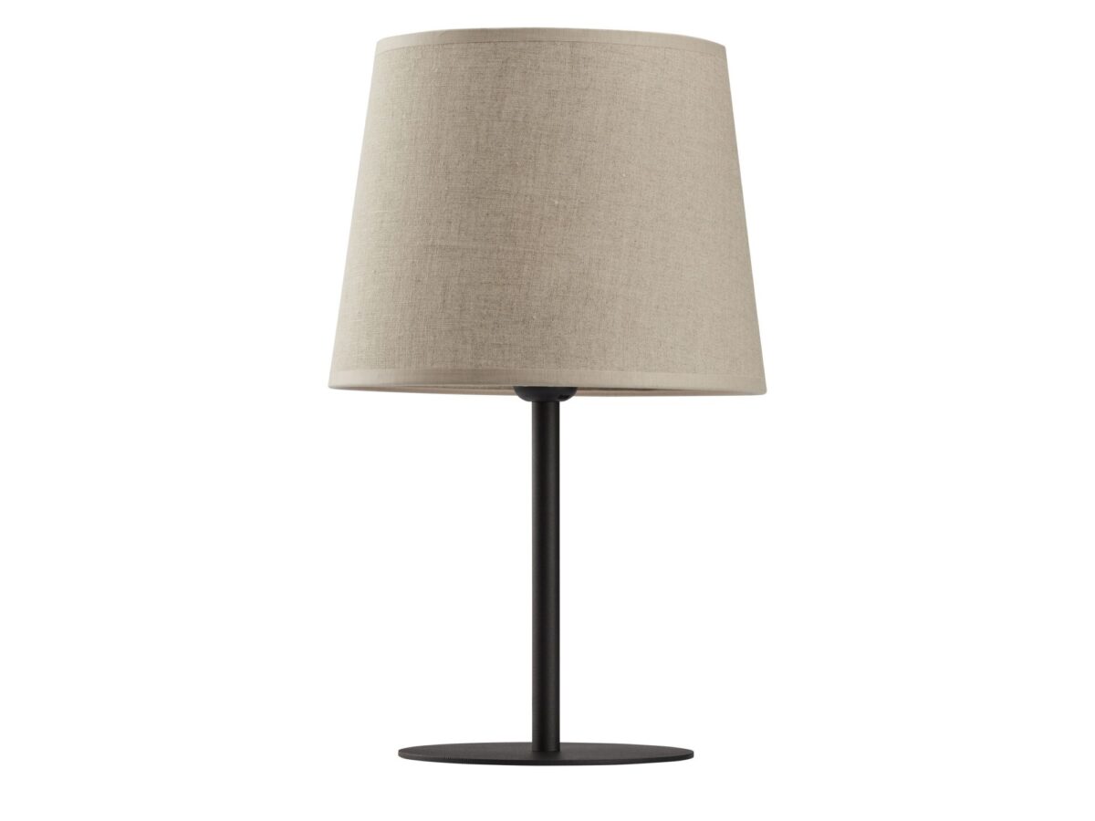 Lampka nocna Chicago 41,5 cm czarna z lnianym abażurem