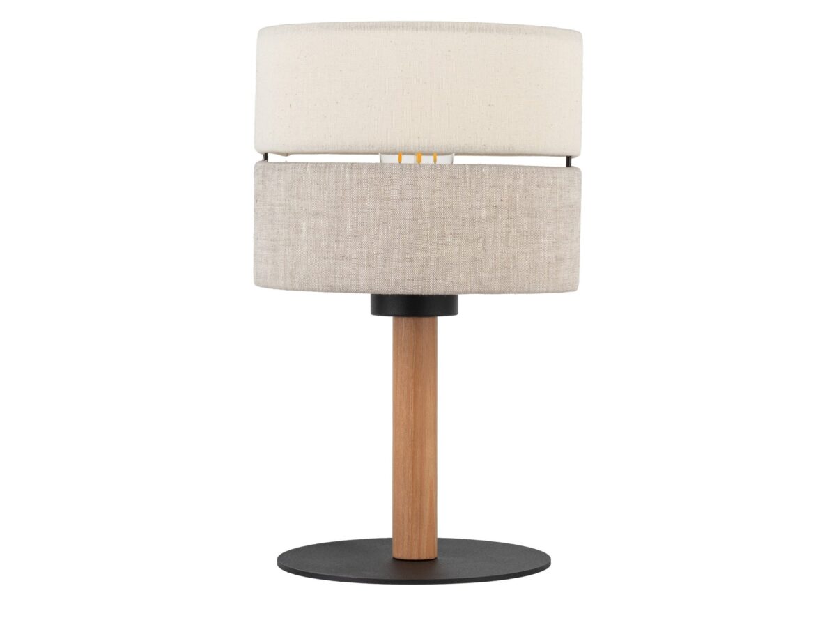 Lampka nocna Eco 1-punktowa E27 z tkaninowym abażurem