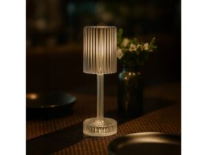 Miniaturka 3 - Przezroczysta lampka nocna Galiveta z cylindrycznym kloszem w aranżacji