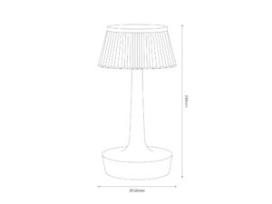 Miniaturka 4 - Schemat wymiarów nocnej lampki Galiveta LED o wysokości 23 cm