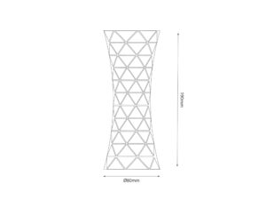 Miniaturka 3 - Schemat wymiarowy nocnej lampki Galiveta RGBW o wysokości 19 cm