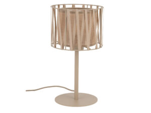 Miniaturka 1 - Lampka nocna Harmony piaskowy beż z jutowym abażurem na białym tle