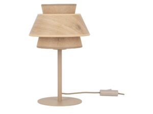 Miniaturka 2 - Lampka nocna Kalum z fornirowym wykończeniem abażura