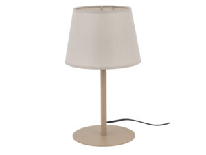 Miniaturka 2 - Piaskowobeżowa lampka nocna Maja z abażurem na białym tle