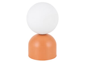 Miniaturka 8 - Lampka nocna Miki łososiowa z białym szklanym kloszem G9 na białym tle