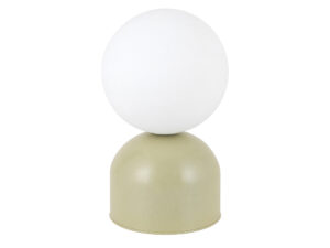 Miniaturka 6 - Lampka nocna Miki pistacjowa z białym szklanym kloszem G9 na białym tle