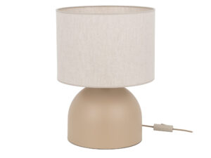 Miniaturka 1 - Lampka nocna Tami w piaskowym beżu z abażurem z naturalnego lnu na białym tle