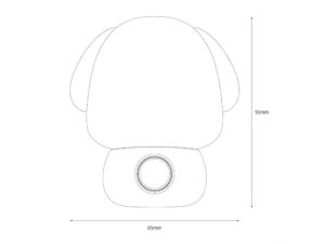 Miniaturka 6 - Rysunek wymiarowy lampki nocnej piesek 65 na 95 mm