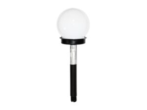 Miniaturka 5 - Czarna lampka ogrodowa solarna kula 34 cm na białym tle – pojedynczy element zestawu 12 sztuk