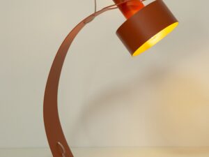 Miniaturka 4 - Ceglana lampka Rif ze świecącym metalowym kloszem