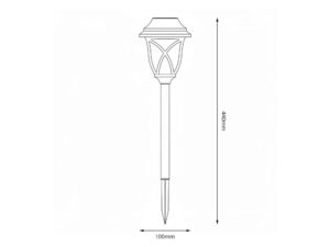 Miniaturka 3 - Schemat wymiarowy lampki solarnej 44 cm i szerokości 10 cm