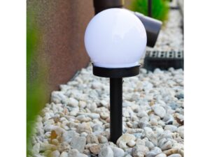 Miniaturka 3 - Lampka solarna kula LED świecąca przy ogrodowym murku