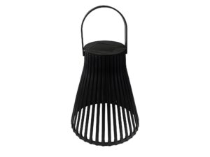 Miniaturka 7 - Czarna lampka solarna ogrodowa ze stożkową obudową na białym tle