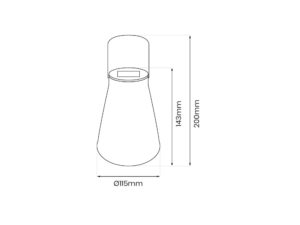 Miniaturka 6 - Schemat wymiarowy lampki solarnej ogrodowej 20 cm