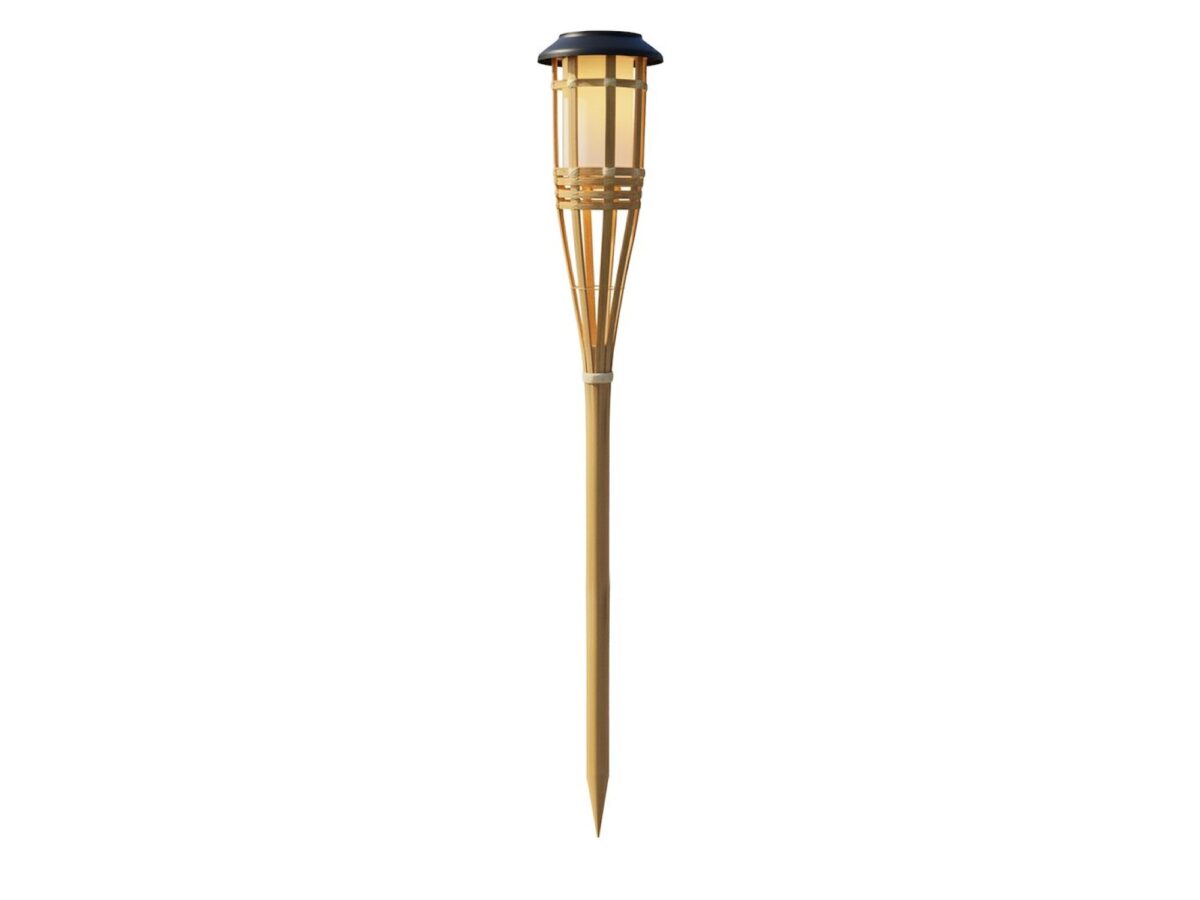 Lampka solarna ogrodowa bambusowa LED 56 cm 1800 K