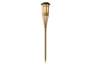 Miniaturka 6 - Bambusowa lampka solarna ogrodowa LED 56 cm na białym tle