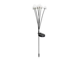 Miniaturka 6 - Lampka solarna ogrodowa 70 cm z kloszami w kształcie grzybków, pełny widok na białym tle