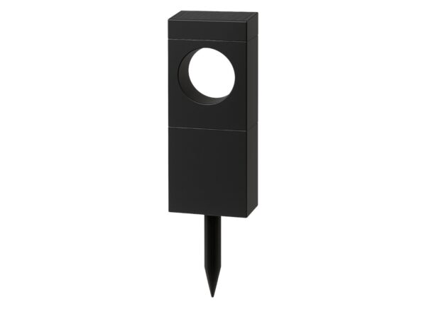 Czarna prostokątna lampka solarna 39 cm z okrągłym otworem, packshot