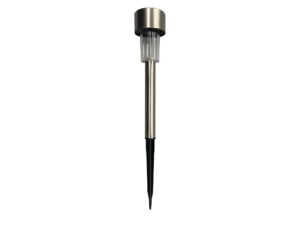 Miniaturka 3 - Lampka solarna ogrodowa wbijana inox, widok całego produktu na białym tle