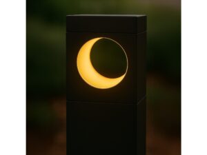 Miniaturka 3 - Zbliżenie okrągłego świecącego otworu lampki solarnej 3000 K