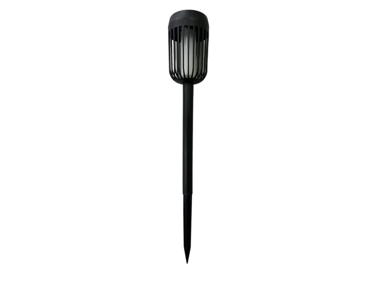 Lampka solarna ogrodowa 1800 K z efektem płomienia 37 cm czarna