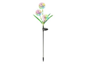 Miniaturka 1 - Lampka solarna trzy kwiatostany świecące wieloma kolorami na białym tle