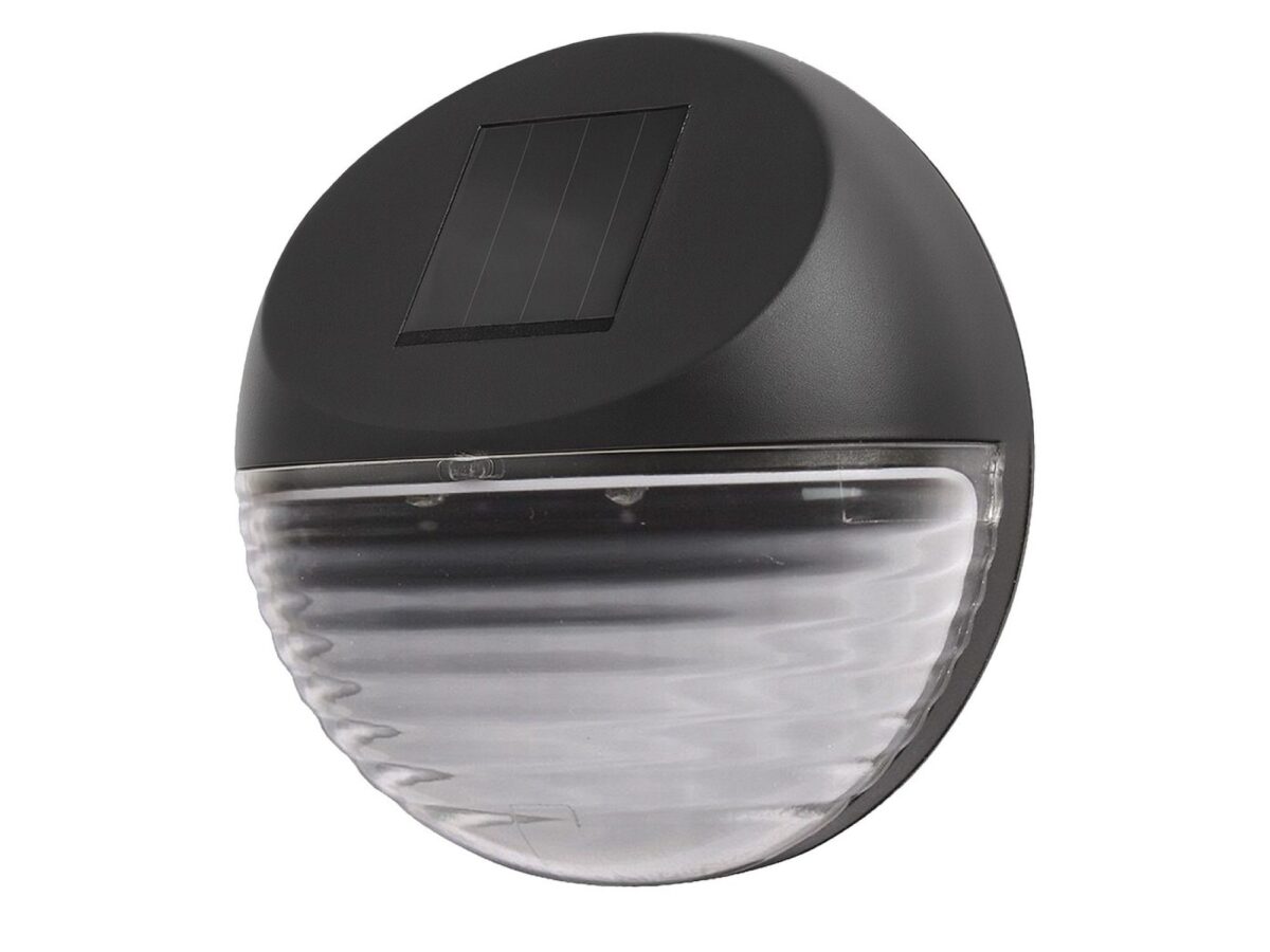 Lampka solarna ścienna LED 0,06 W 2 lm 6000 K PIR IP44 czarna