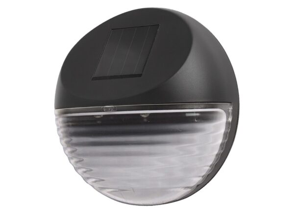 Lampka solarna ścienna LED czarna 6000 K – packshot na białym tle