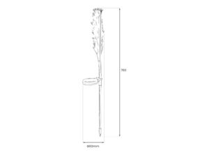Miniaturka 4 - Rysunek wymiarowy lampki solarnej trawa ozdobna o wysokości 76 cm