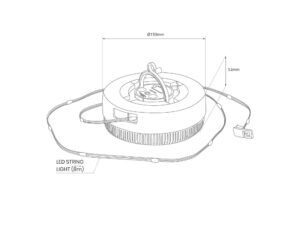 Miniaturka 2 - Detal zielonej lampy solarnej z oświetleniem LED