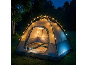 Miniaturka 6 - Lampa solarna z dwoma elementami świecącymi w aranżacji